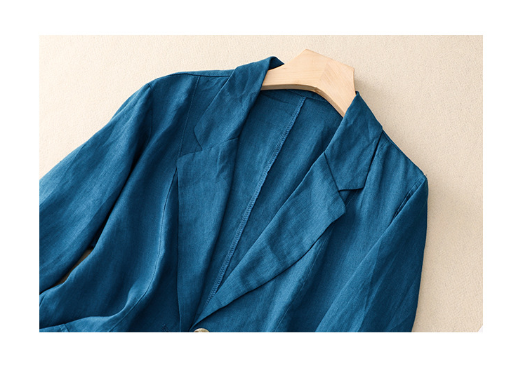 All-match casual button-down cotton linen jacket