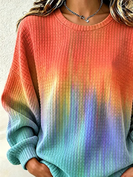 Casual Crew Neck Abstract Sweatshirt Printing
