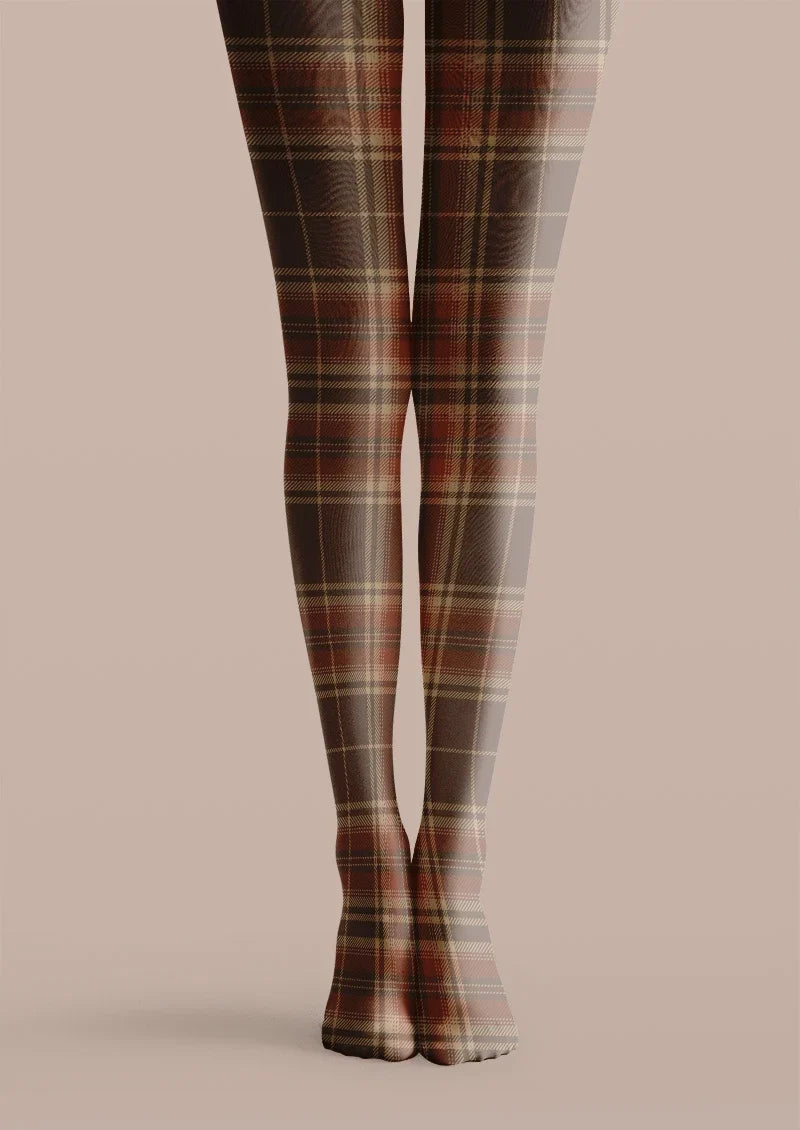 Women Highland Plaid Tights Hosiery Pantyhose