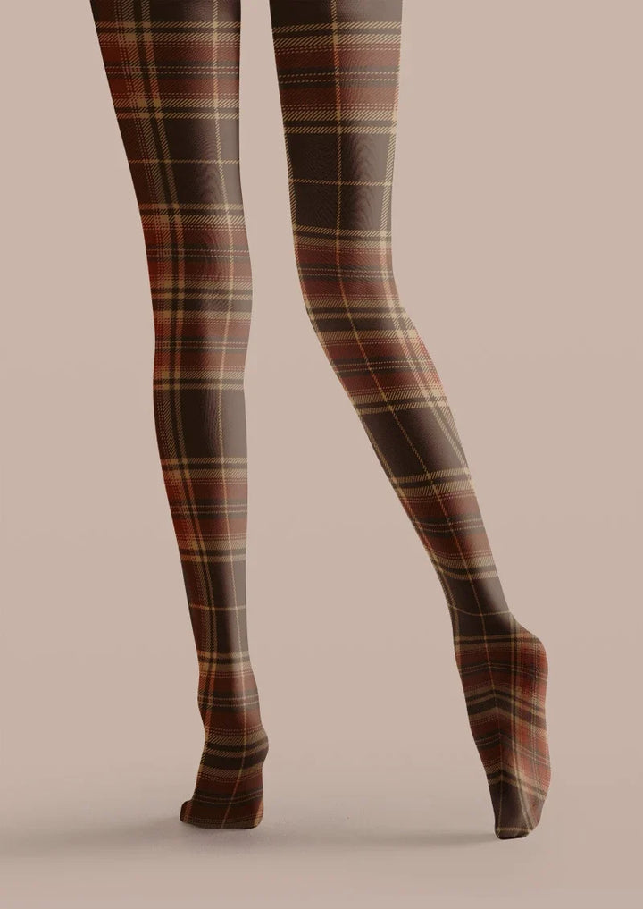 Women Highland Plaid Tights Hosiery Pantyhose