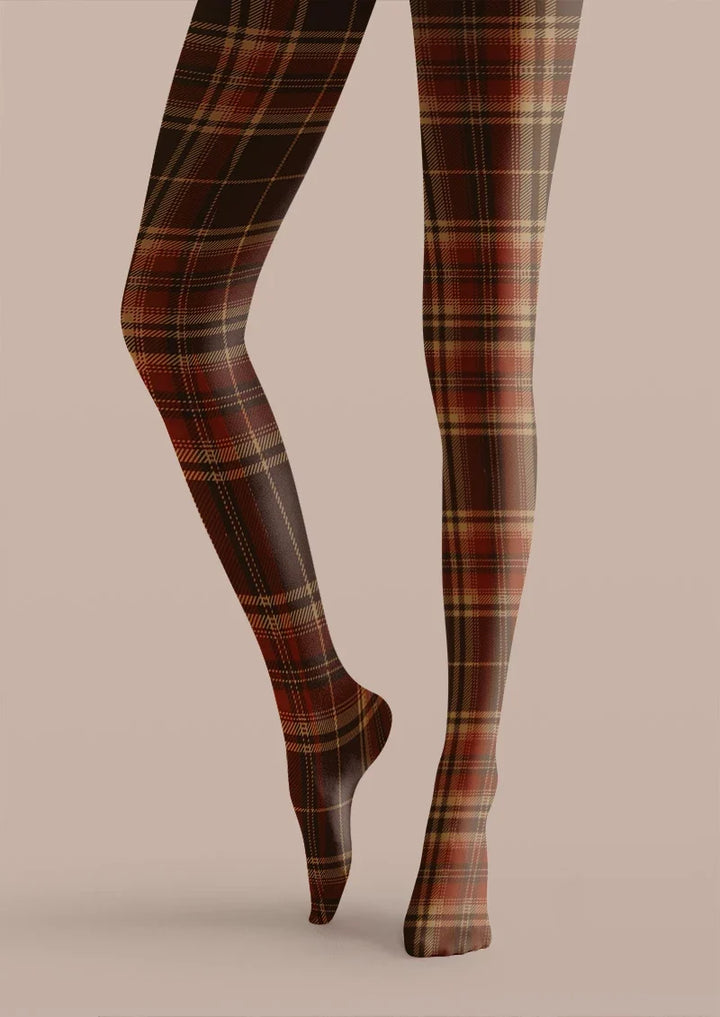 Women Highland Plaid Tights Hosiery Pantyhose