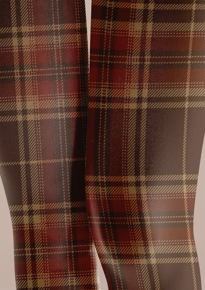 Women Highland Plaid Tights Hosiery Pantyhose