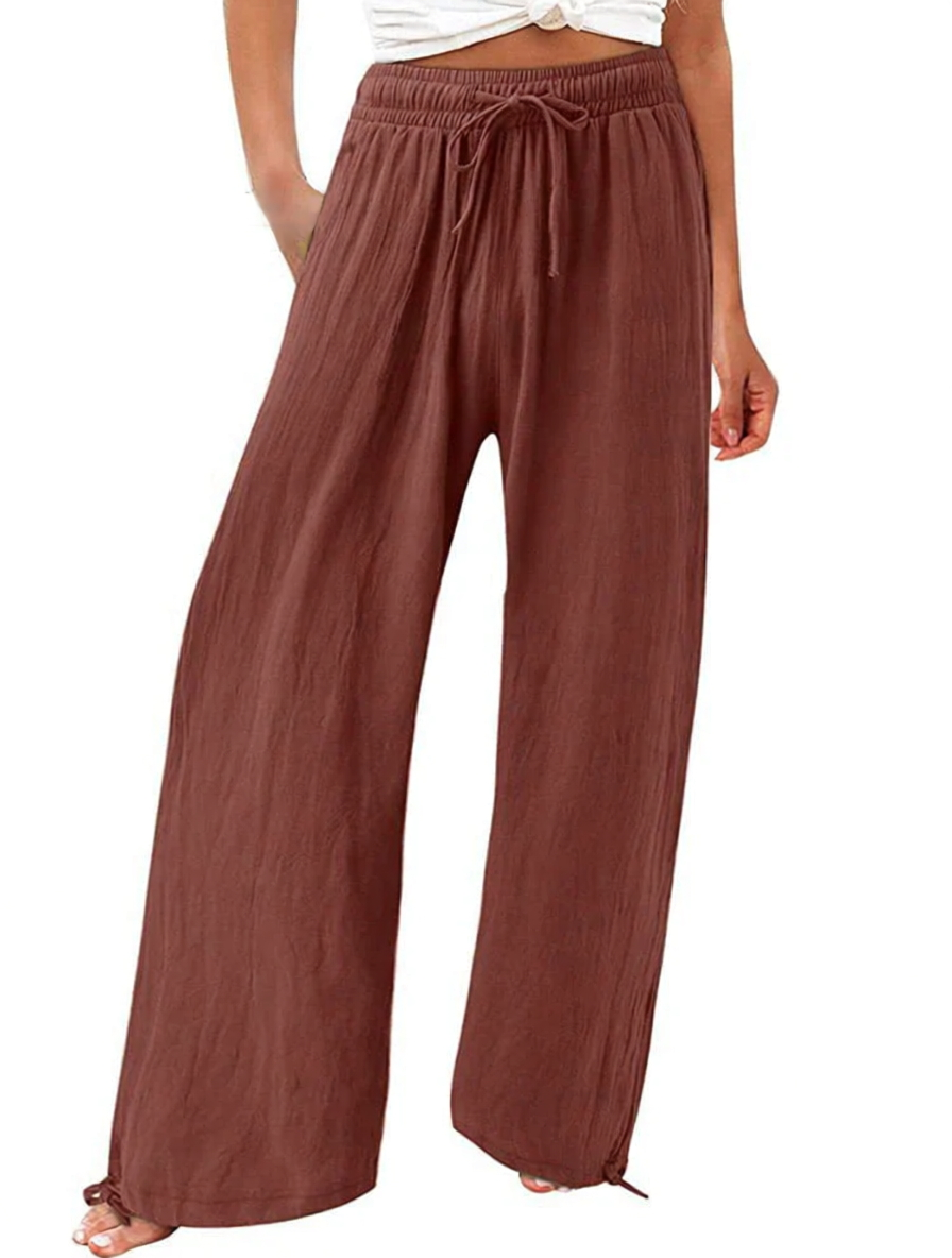 Women's Cotton And Linen Wide Leg Casual Pants