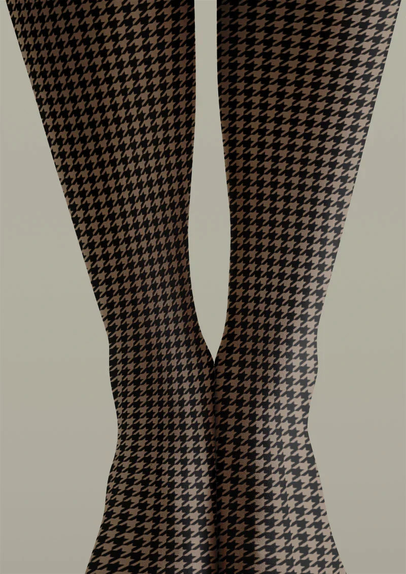 Women Houndstooth Tights Hosiery Pantyhose