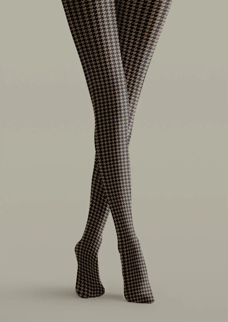 Women Houndstooth Tights Hosiery Pantyhose