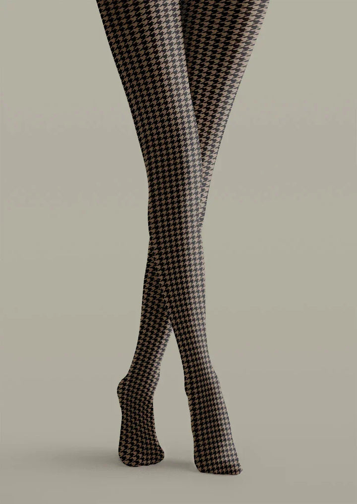 Women Houndstooth Tights Hosiery Pantyhose