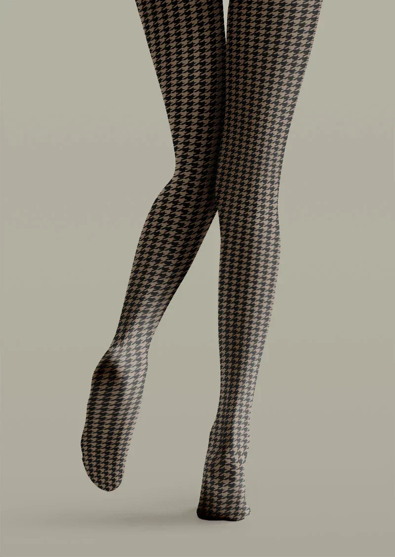 Women Houndstooth Tights Hosiery Pantyhose