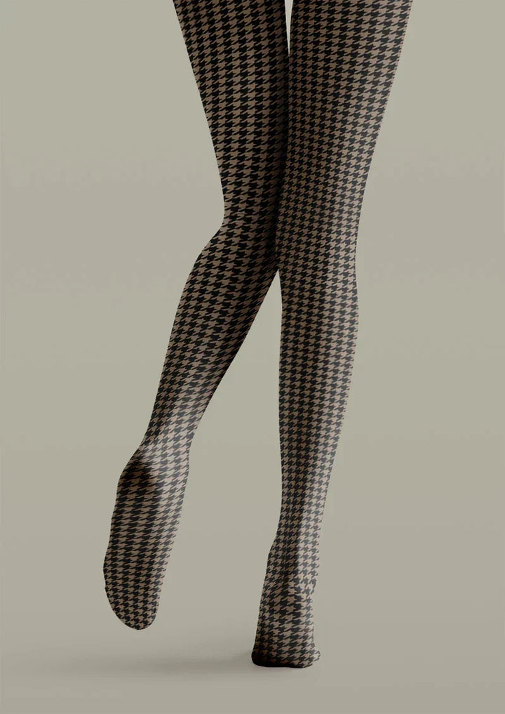 Women Houndstooth Tights Hosiery Pantyhose
