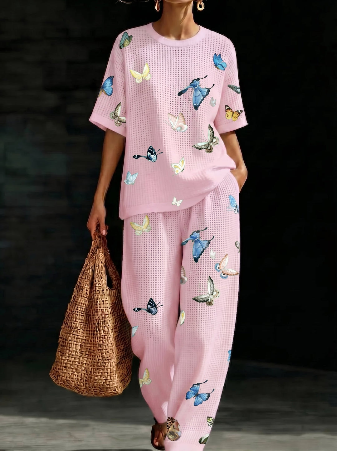 Women's Waffle Casual Two-Piece Set