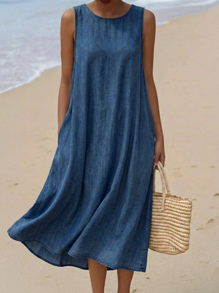 Women's Casual Denim Sleeveless Dress