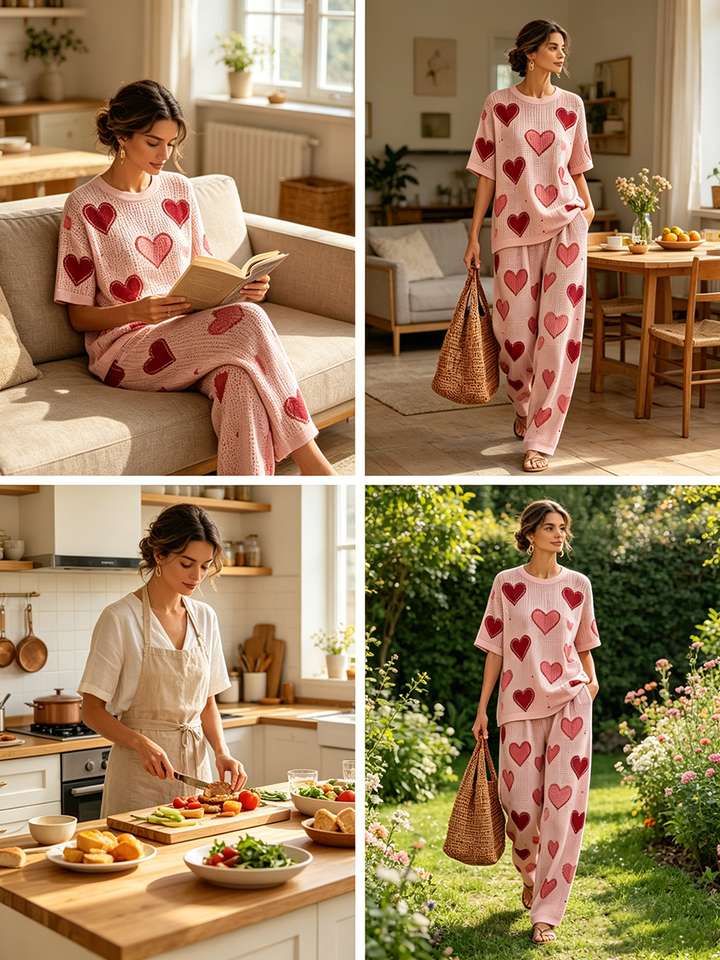 Women's Waffle Casual Two-Piece Set