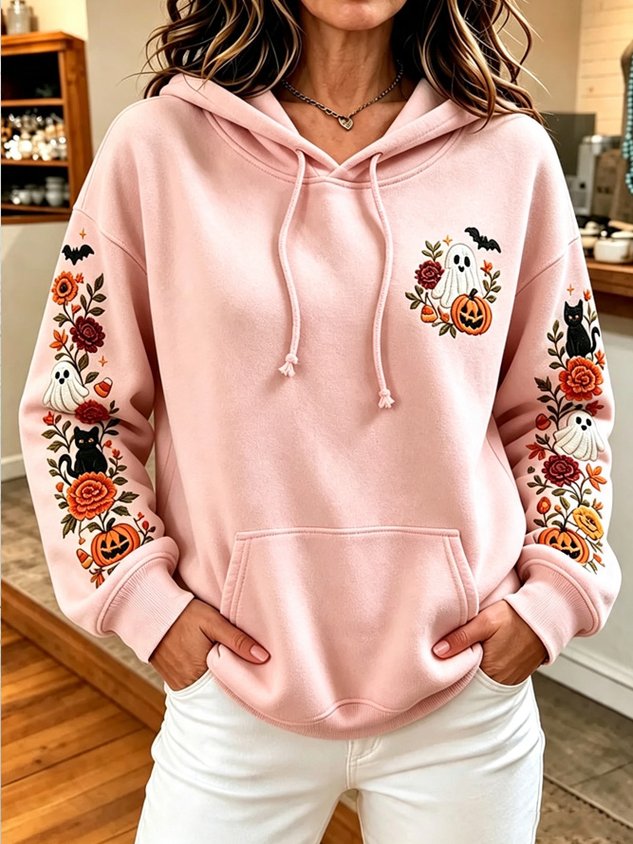 Vintage Floral Hoodie Long Sleeve Hoodie