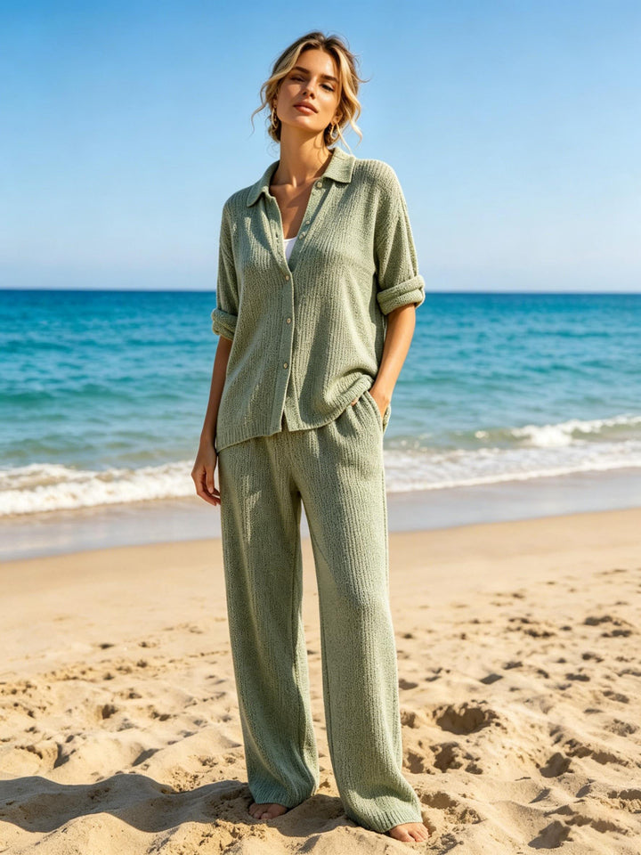 Women's Waffle Casual Two-Piece Set