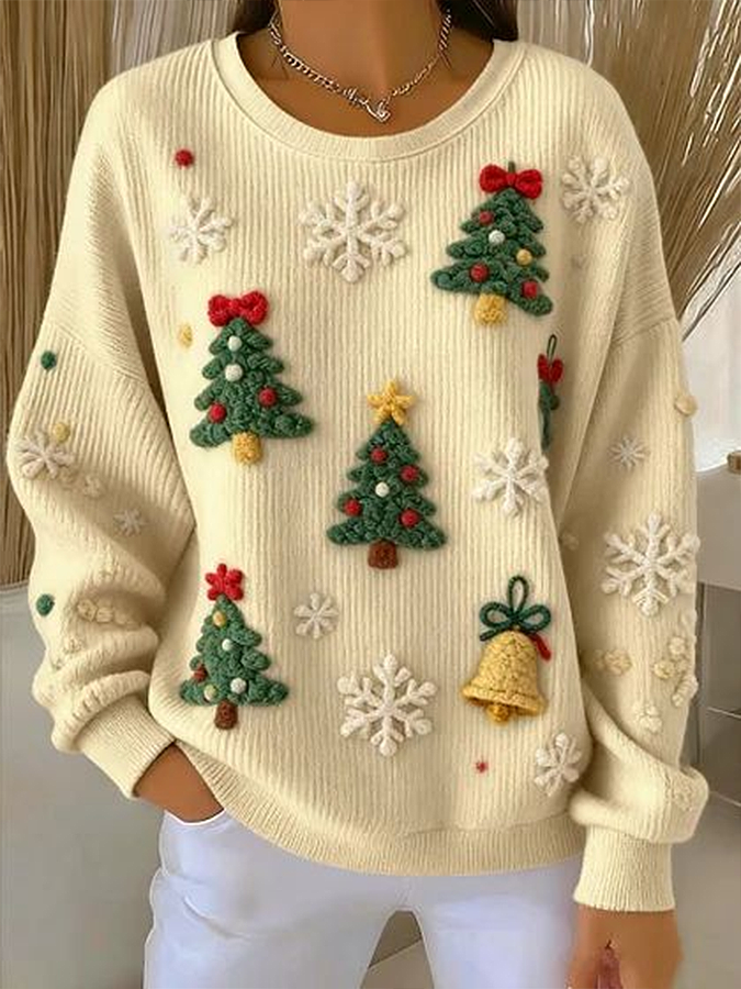 Casual Christmas Printing Sweatshirt