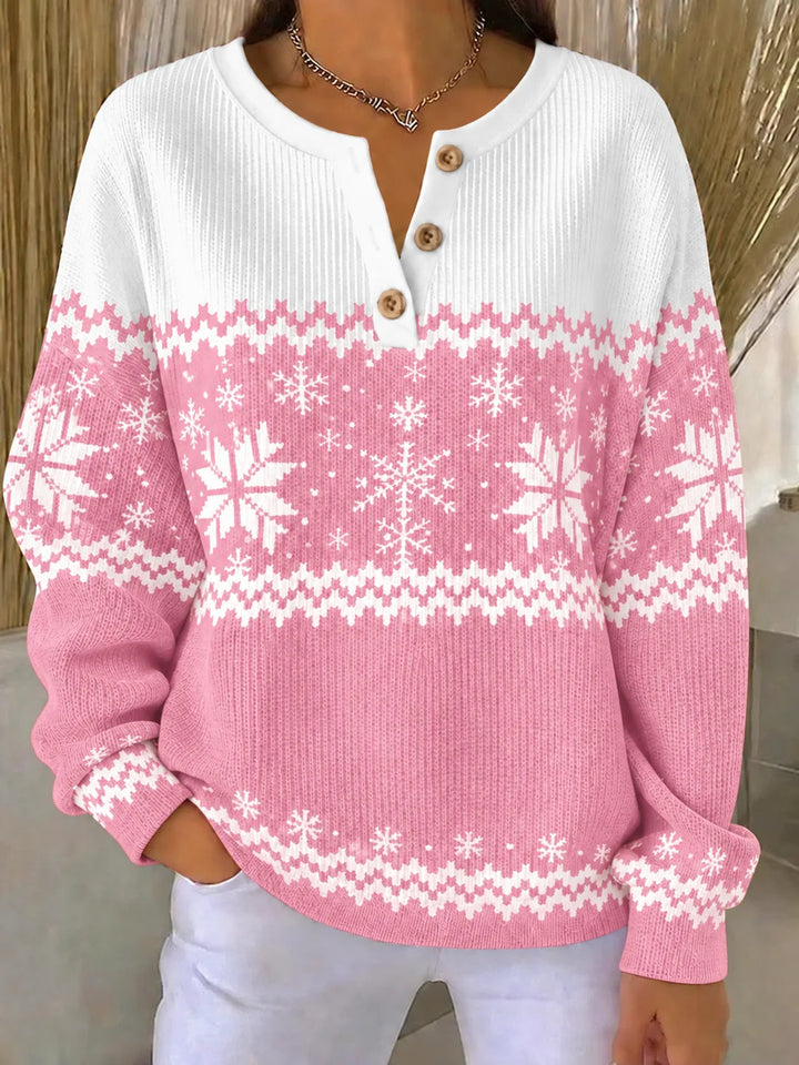 Party Abstract Henley Collar Sweatshirt