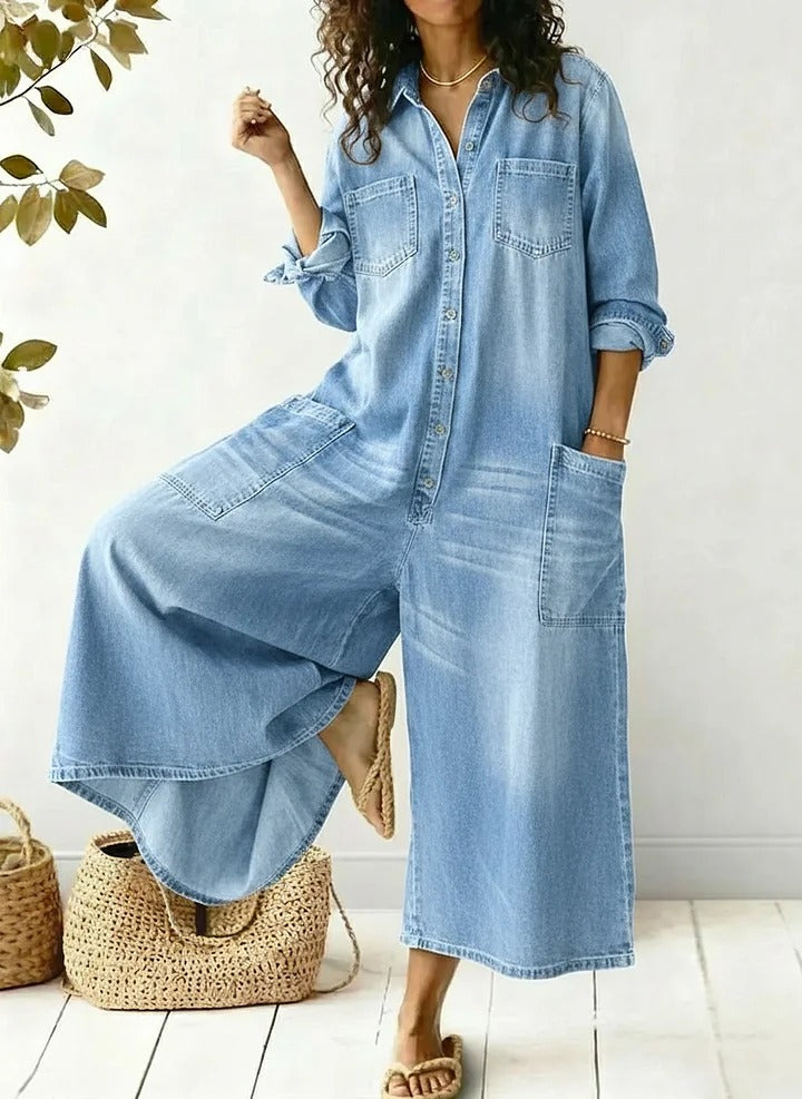 Women's Cozy And Casual Cotton  linen Jumpsuit