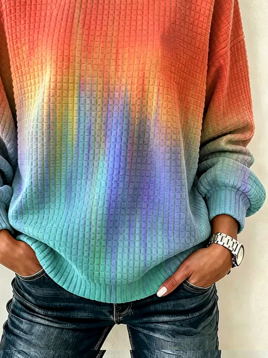 Casual Crew Neck Abstract Sweatshirt Printing