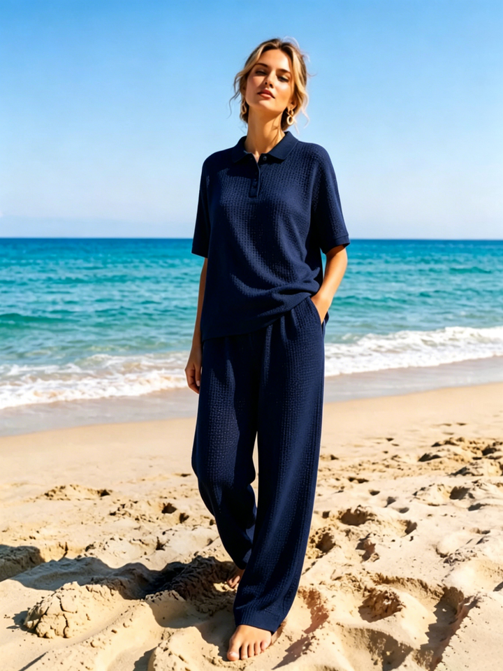 Women's Waffle Casual Two-Piece Set