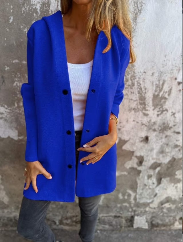 Casual Single Breasted Hooded Jacket ?? Throw-on style for breezy spring & autumn days