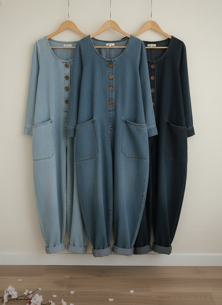 CLEARANCE?? Women's Casual Cotton Long Sleeves and Denim Jumpsuit