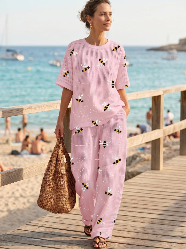 Women's Waffle Casual Two-Piece Set