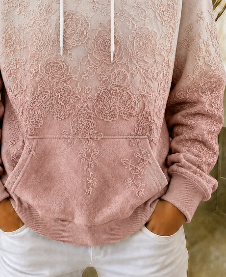 Casual Hooded Floral Sweatshirt