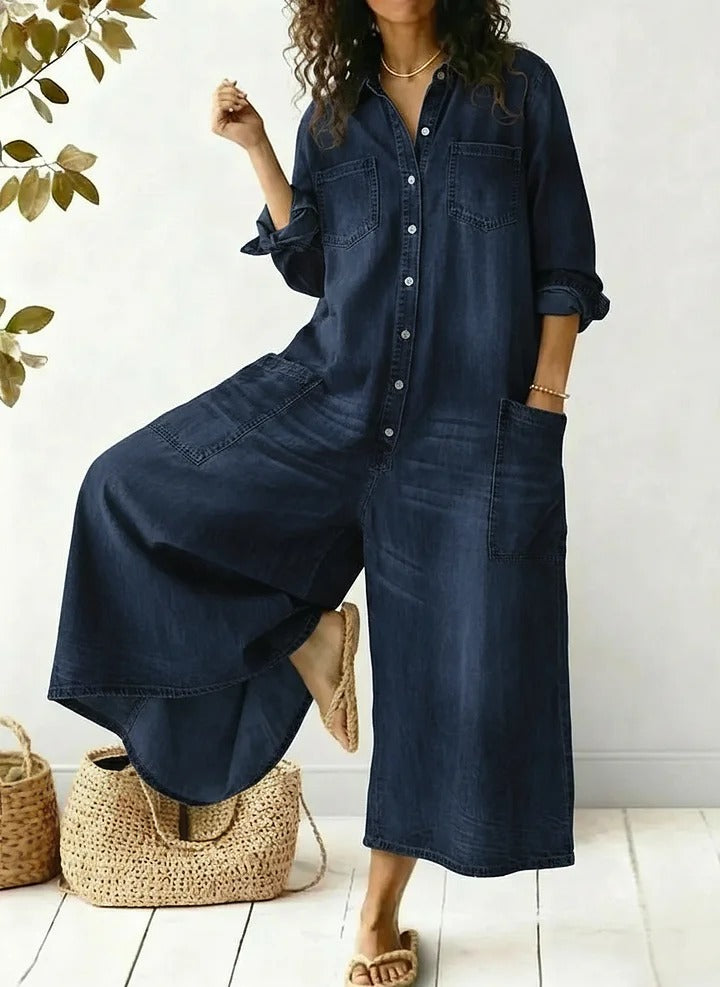 Women's Cozy And Casual Cotton  linen Jumpsuit