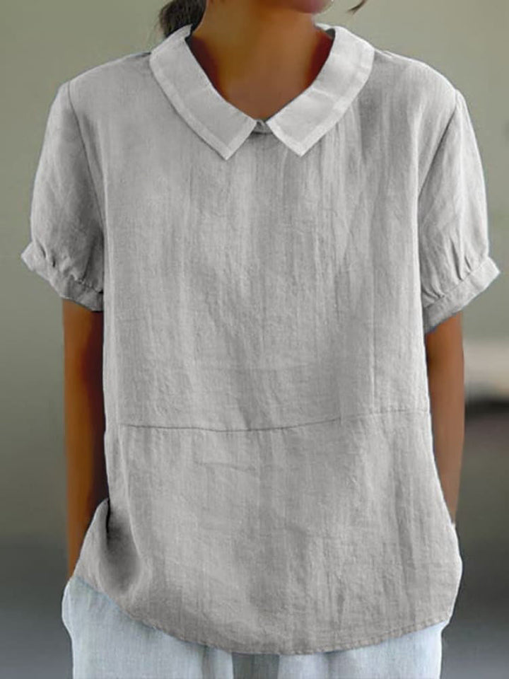 Plain Short Sleeve Round Neck Top