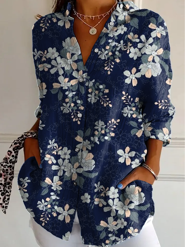 Women's Floral Lightweight Regular Fit Long Sleeve Shirt