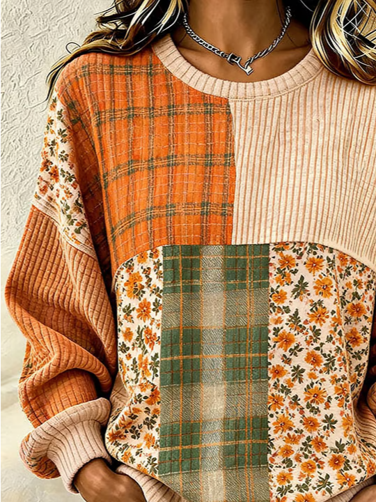 Casual Striped Crew Neck Long Sleeve Sweatshirt