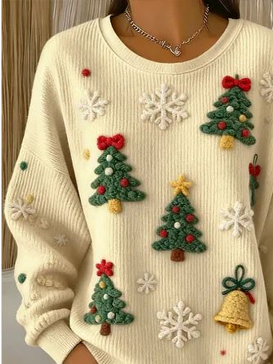 Casual Christmas Printing Sweatshirt