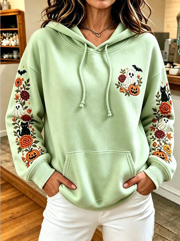 Vintage Floral Hoodie Long Sleeve Hoodie