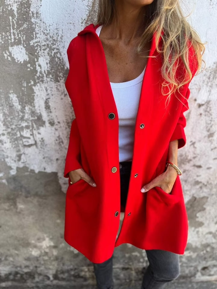 Casual Single Breasted Hooded Jacket ?? Throw-on style for breezy spring & autumn days