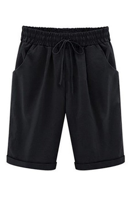 Plain with Pockets Sashes Holiday Loose Shorts (9 Colors)