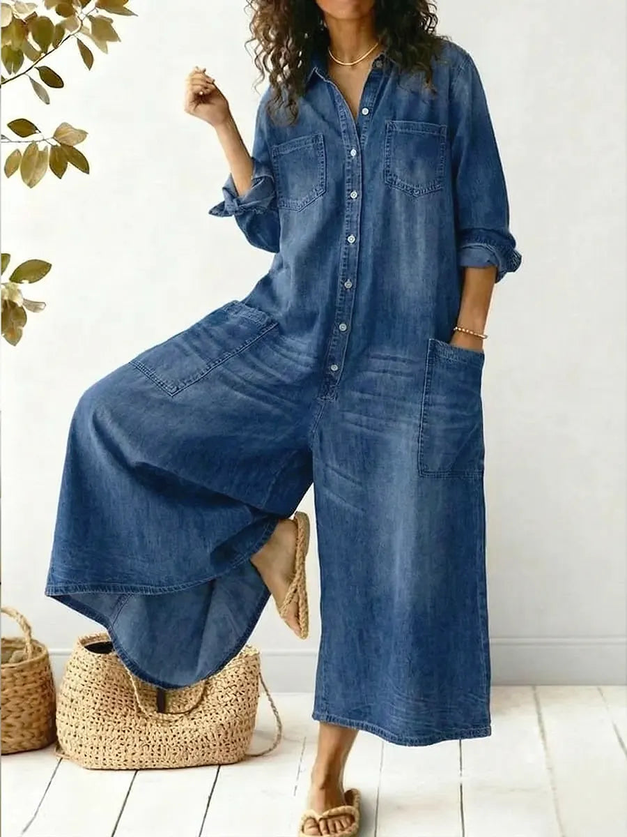 Women's Cozy And Casual Cotton  linen Jumpsuit