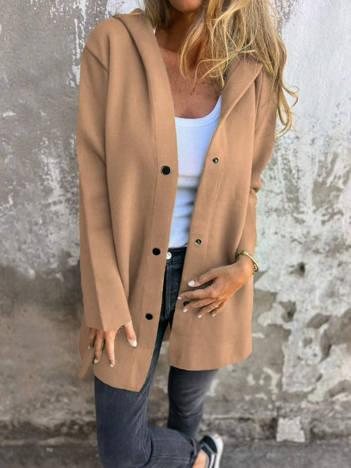 Casual Single Breasted Hooded Jacket ?? Throw-on style for breezy spring & autumn days