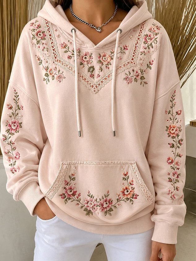 Vintage Hoodie Floral Hoodie