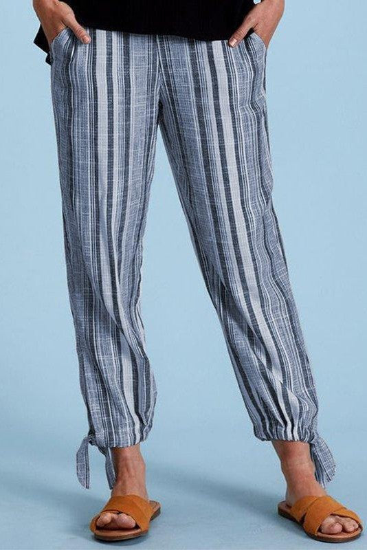 Casual Cotton Striped Pants