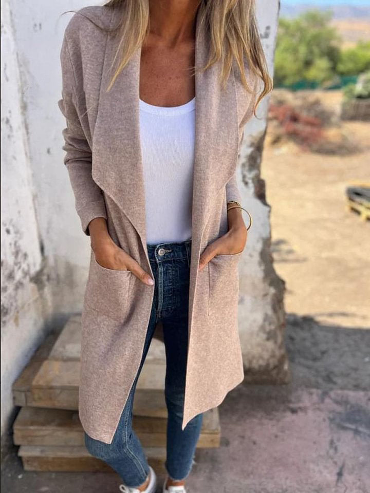 Women's Fall And Winter Lapel Neck Lightweight Wool Jacket