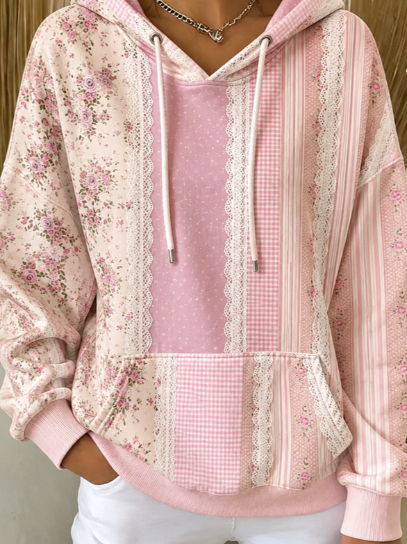 Vintage Geometric Hoodie Long Sleeve Hoodie