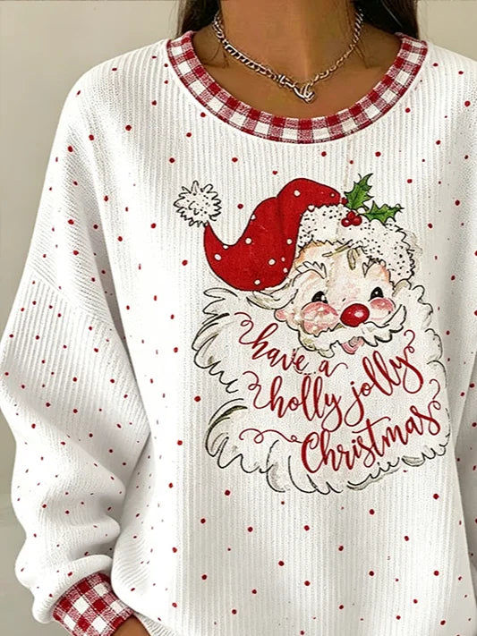 Loose Christmas Casual Printing Sweatshirt