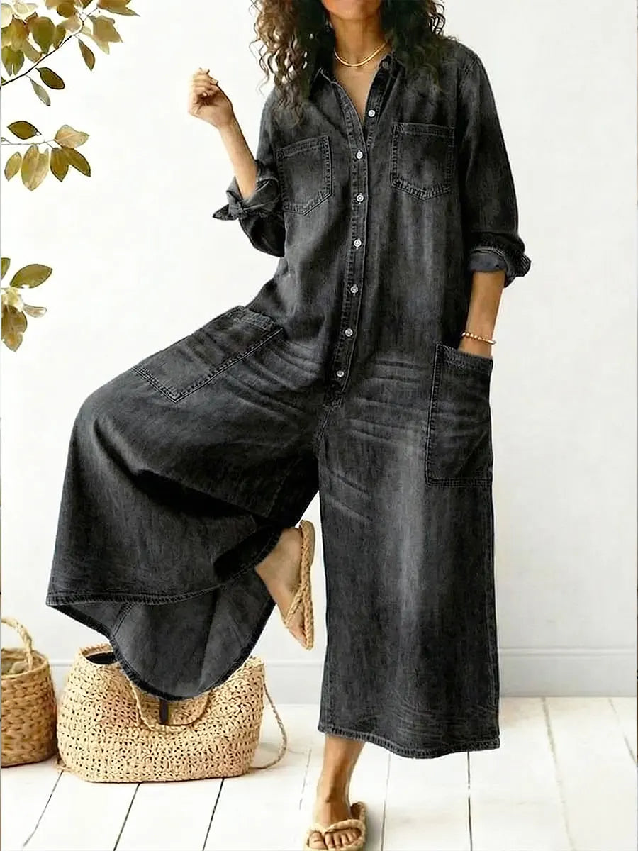 Women's Cozy And Casual Cotton  linen Jumpsuit