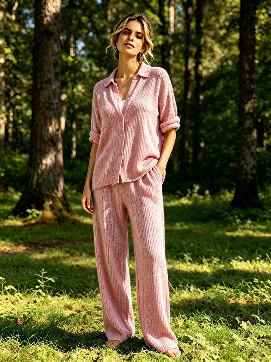 Women's Waffle Casual Two-Piece Set