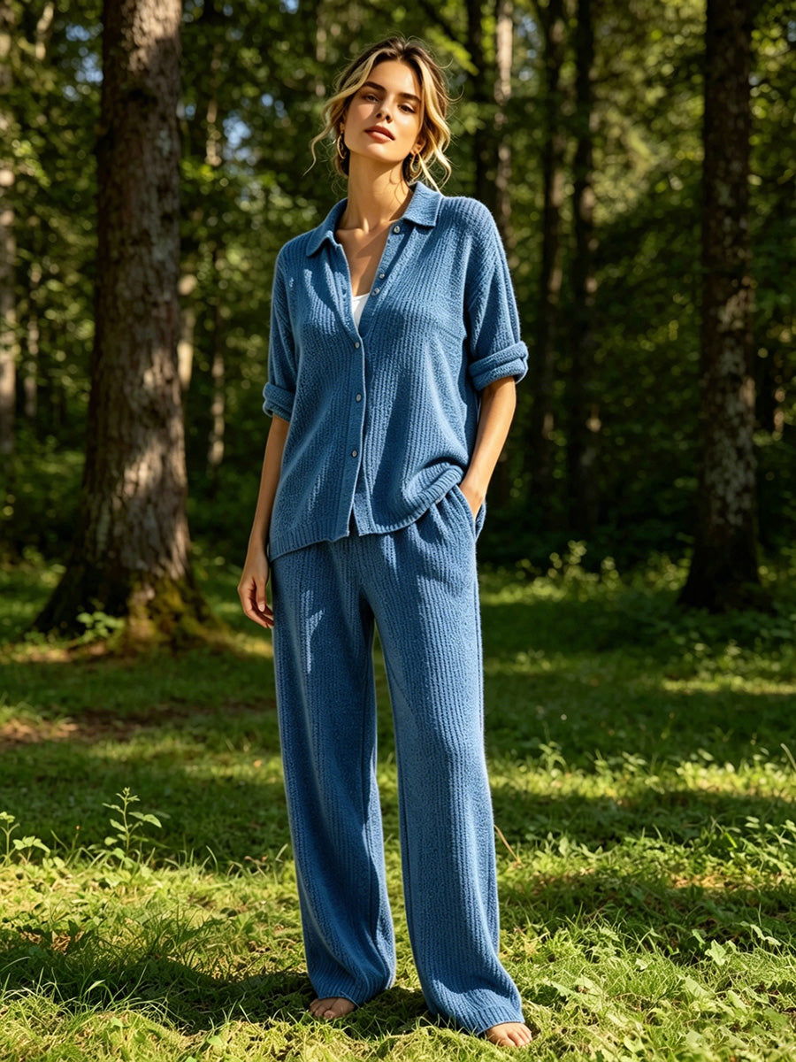 Women's Waffle Casual Two-Piece Set