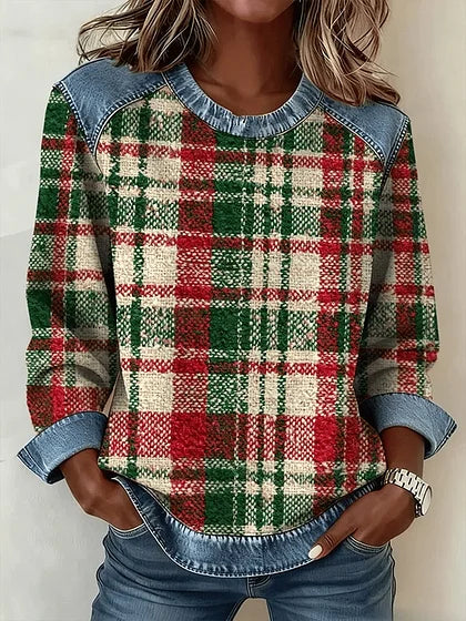 Women'S Casual Round Neck Printed Pullover Sweatshirt