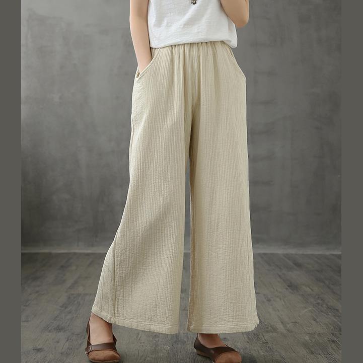 Retro wide leg pants women loose casual autumn wear 2026 new beige trousers