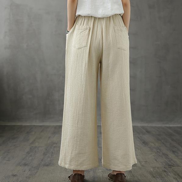 Retro wide leg pants women loose casual autumn wear 2026 new beige trousers