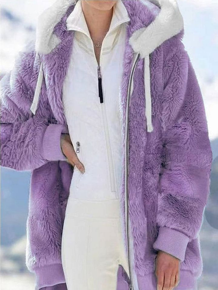 Women's Casaul Winter Warm Cosy Fluffy Long Sleeve Coat