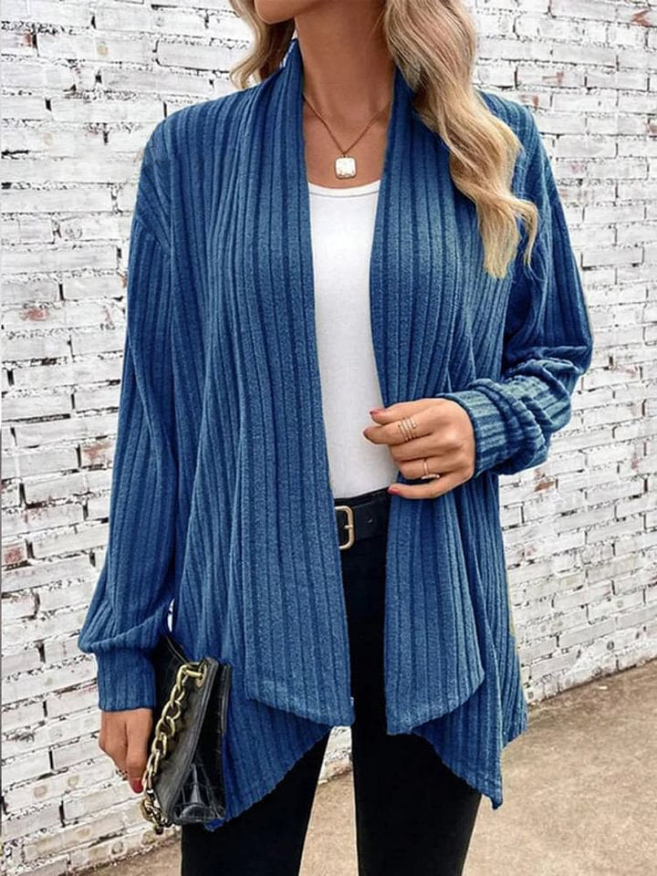 Women's Autumn and Winter Long Sleeve Solid Color Cardigan Jacket