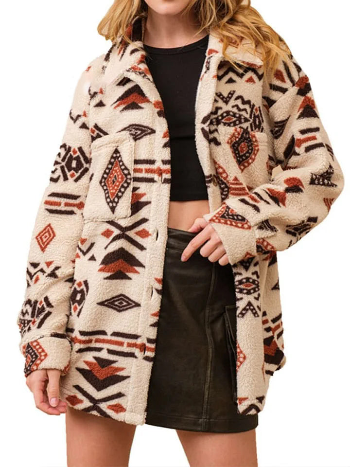 Plush Lapel Long Sleeve Jacket